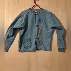 Kunkys Hand Painted button down jacket top Unique. Small